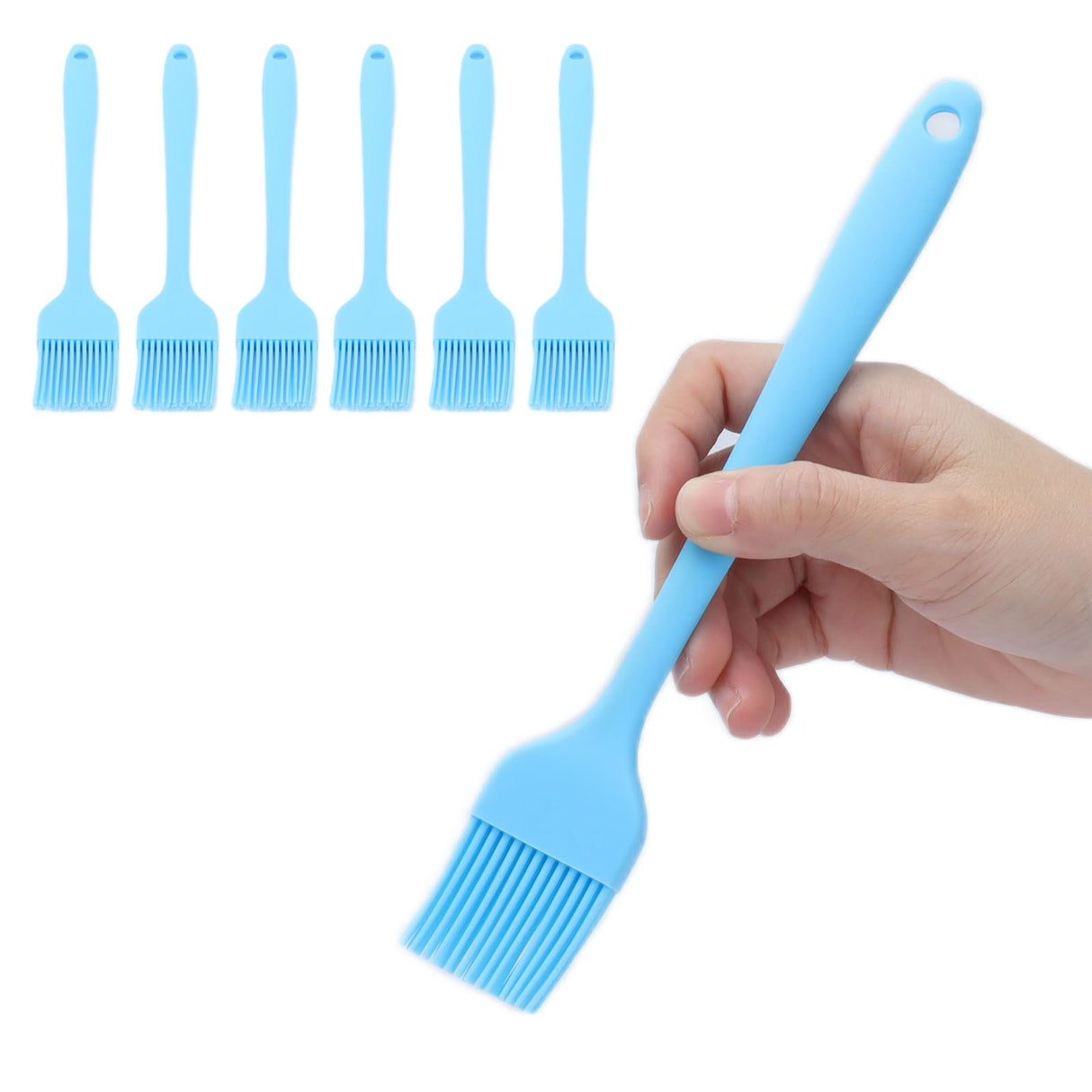 6 Pcs Cooking Brush Silicone Basting Pastry Brushes for BBQ Grill Baking Kitchen Cooking