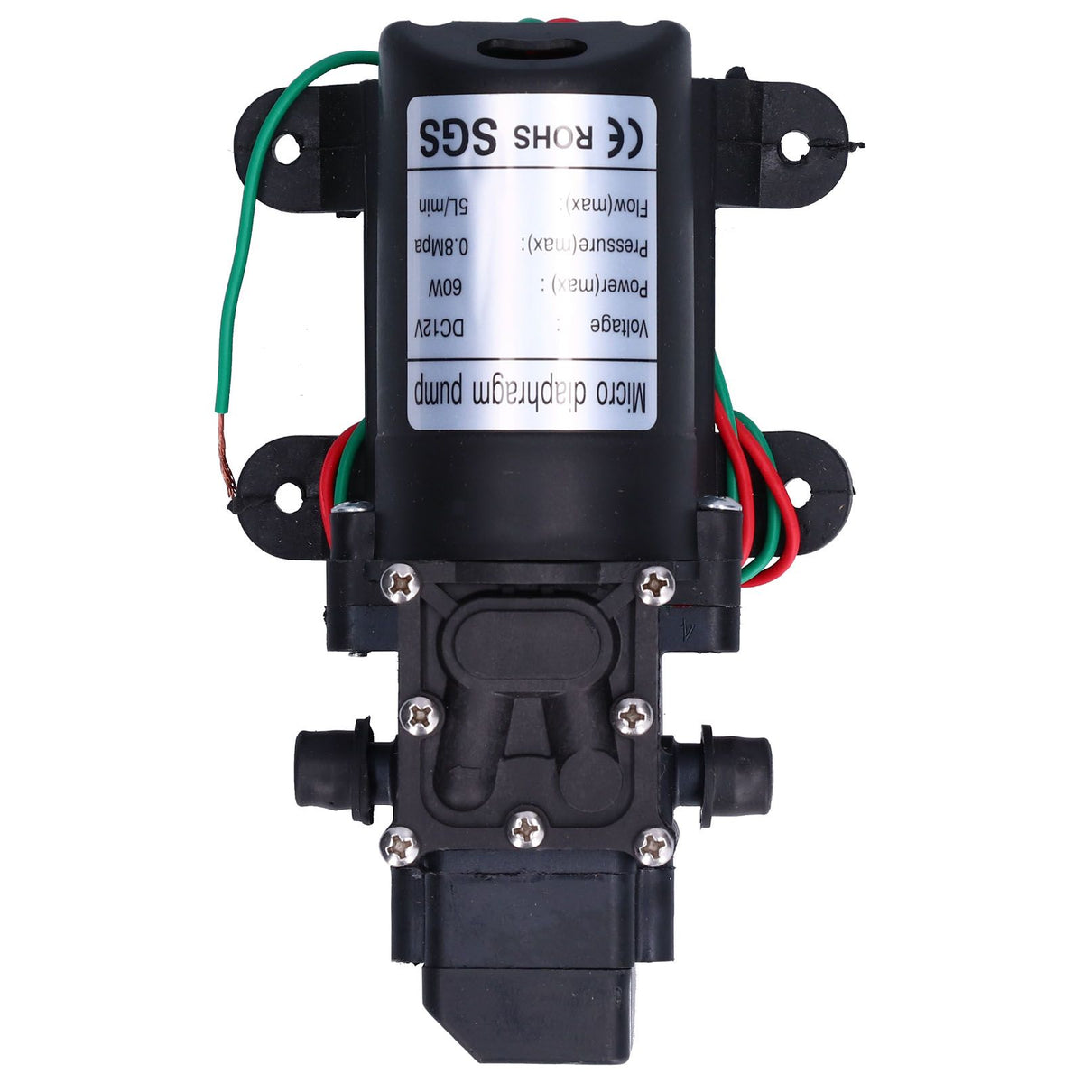 12V Water Pressure Diaphragm Pump 60W Self Priming Booster Sprayer Pump for Garden Irrigation Swimming Pools
