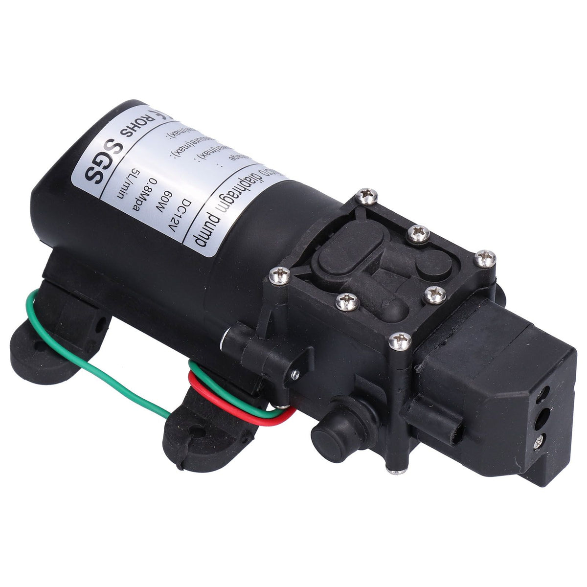12V Water Pressure Diaphragm Pump 60W Self Priming Booster Sprayer Pump for Garden Irrigation Swimming Pools