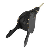 Fireplace Bellows 18.7x7.7in Antique Wood Air Blower with Hanging Strap for Outdoor Camping BBQ Grill - Side View