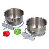 Stainless Steel Parrot Feeding Bowl with Rattan Ball for Hamster Small Animals - Extra Image