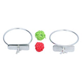 Stainless Steel Parrot Feeding Bowl with Rattan Ball for Hamster Small Animals