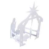 44x27x5cm Christmas Jesus Scene White PP Hollow Board Outdoor Nativity Scene for Lawn Garden Courtyard - Rear View