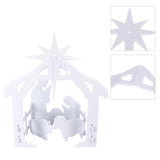 44x27x5cm Christmas Jesus Scene White PP Hollow Board Outdoor Nativity Scene for Lawn Garden Courtyard - Close-Up Angle