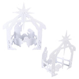 44x27x5cm Christmas Jesus Scene White PP Hollow Board Outdoor Nativity Scene for Lawn Garden Courtyard - Extra Image