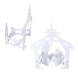 44x27x5cm Christmas Jesus Scene White PP Hollow Board Outdoor Nativity Scene for Lawn Garden Courtyard