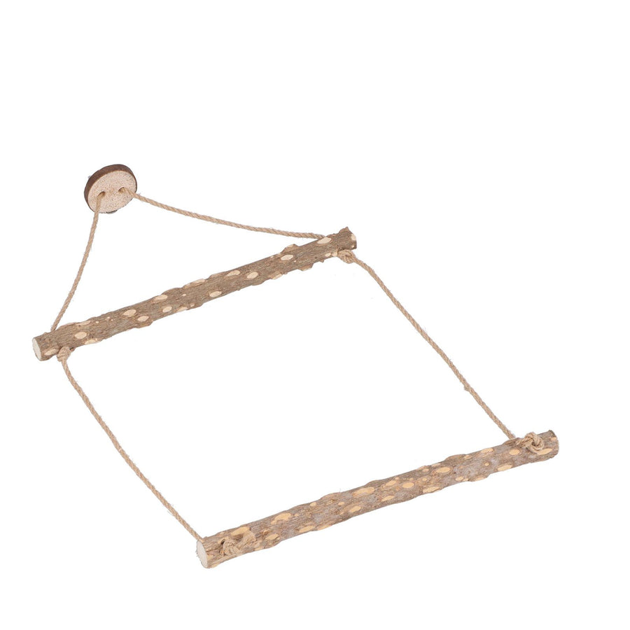 Large Bird Cage Swing Natural Wooden Safe Hanging Birds Standing Chewing Toy for Parrots