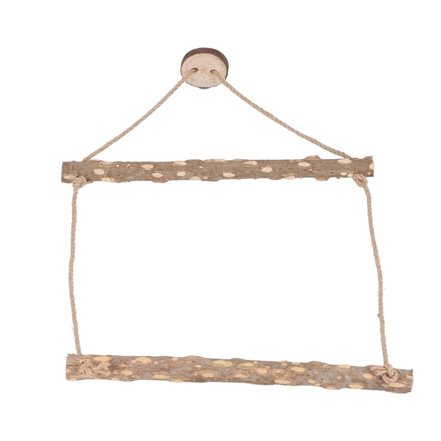 Large Bird Cage Swing Natural Wooden Safe Hanging Birds Standing Chewing Toy for Parrots