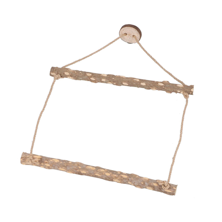 Large Bird Cage Swing Natural Wooden Safe Hanging Birds Standing Chewing Toy for Parrots