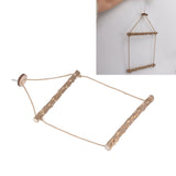 Large Bird Cage Swing Natural Wooden Safe Hanging Birds Standing Chewing Toy for Parrots - Extra Image