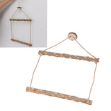 Large Bird Cage Swing Natural Wooden Safe Hanging Birds Standing Chewing Toy for Parrots - Extra Image