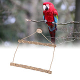 Large Bird Cage Swing Natural Wooden Safe Hanging Birds Standing Chewing Toy for Parrots - Extra Image