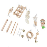 8 Pcs Parrot Toy Wooden Birds Swing Chewing Toy Pet Birds Cage Nest Hanging Toys Spiral Ladders Vertical Roosting Toys - Extra Image