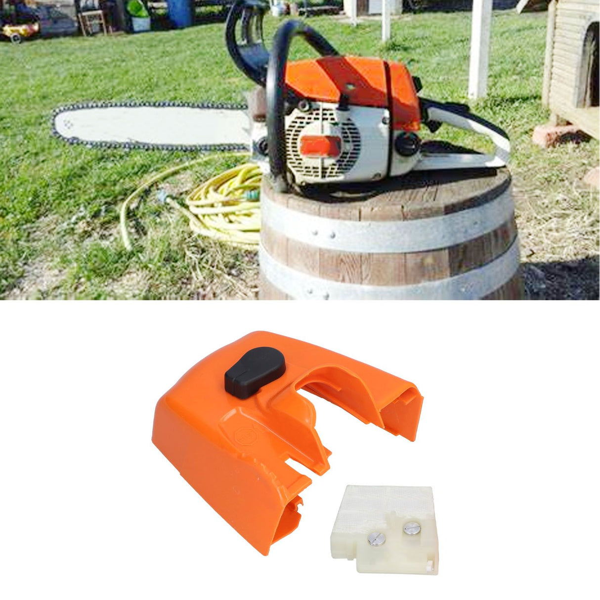 Air Filter with Cover Assembly Replacement 1121 140 1915 Fit for STIHL 024 026 MS240 MS260 Chainsaw