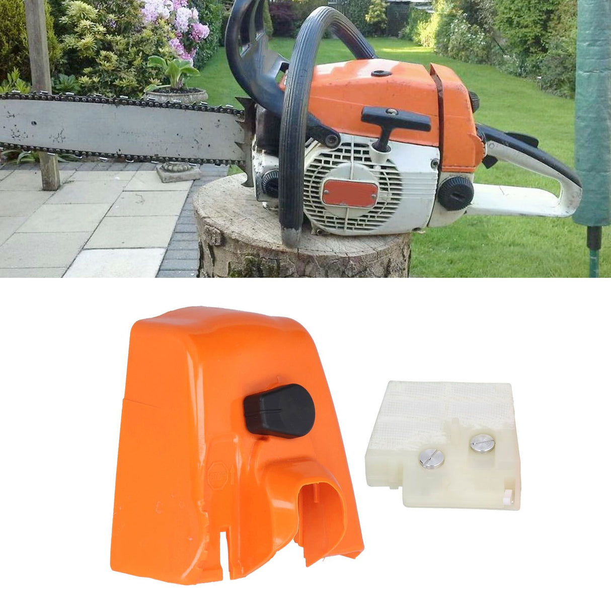 Air Filter with Cover Assembly Replacement 1121 140 1915 Fit for STIHL 024 026 MS240 MS260 Chainsaw