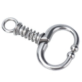 Cattle Nose Ring Stainless Steel Cattle Nose Clamp Bull Cow W Spring Nose Ring for FarmS - Front View