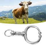Cattle Nose Ring Stainless Steel Cattle Nose Clamp Bull Cow W Spring Nose Ring for FarmM