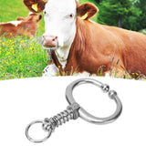 Cattle Nose Ring Stainless Steel Cattle Nose Clamp Bull Cow W Spring Nose Ring for FarmM