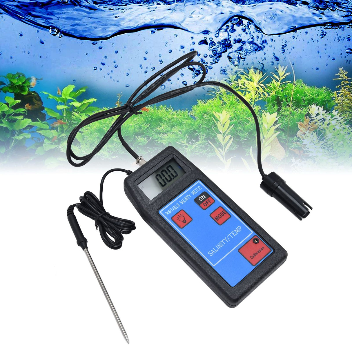 Portable Salinity TEMP Meter Multifunction Water Quality Analyzer for Aquarium Swimming Pool Aquaculture