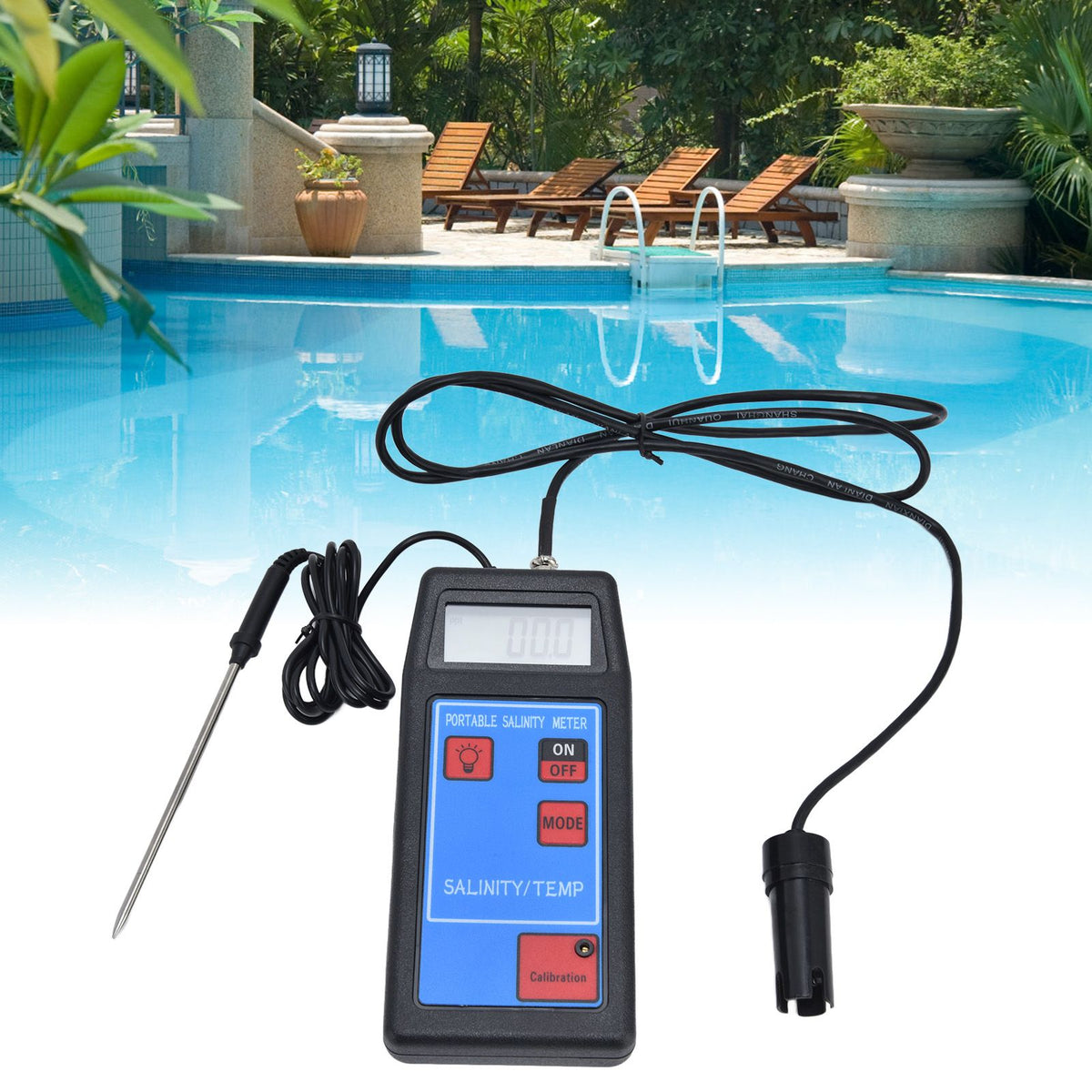 Portable Salinity TEMP Meter Multifunction Water Quality Analyzer for Aquarium Swimming Pool Aquaculture