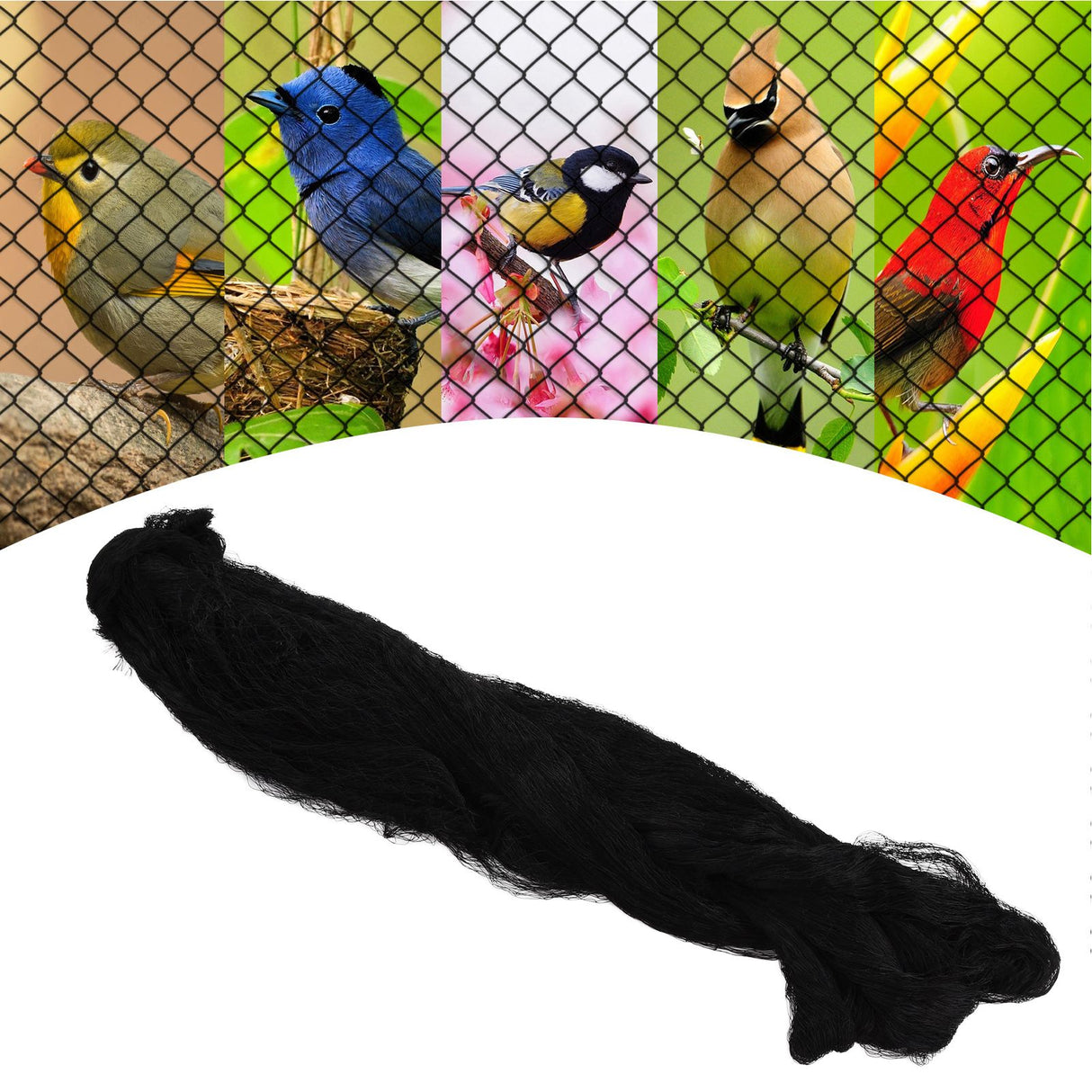 Black Anti Bird Netting Plant Tree Vegetables Protective Nylon Netting for Garden Farm Orchard 15x7.5m