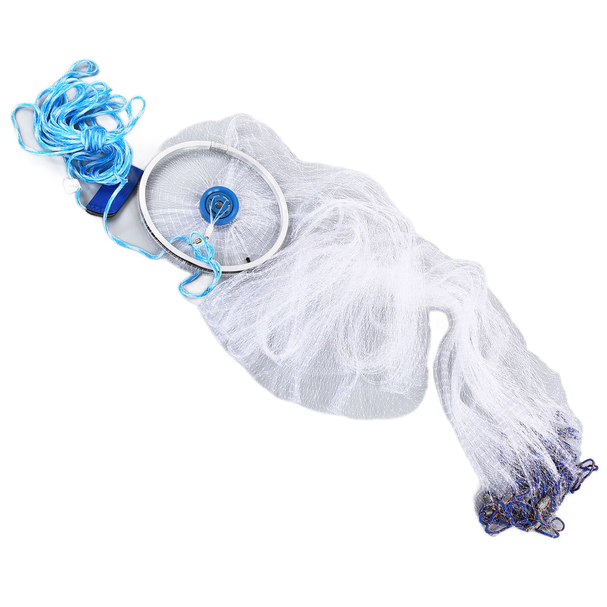 Bait Net American Style Aluminum Ring Monofilament Manual Lightweight Throw Cast Net for Sea Pool