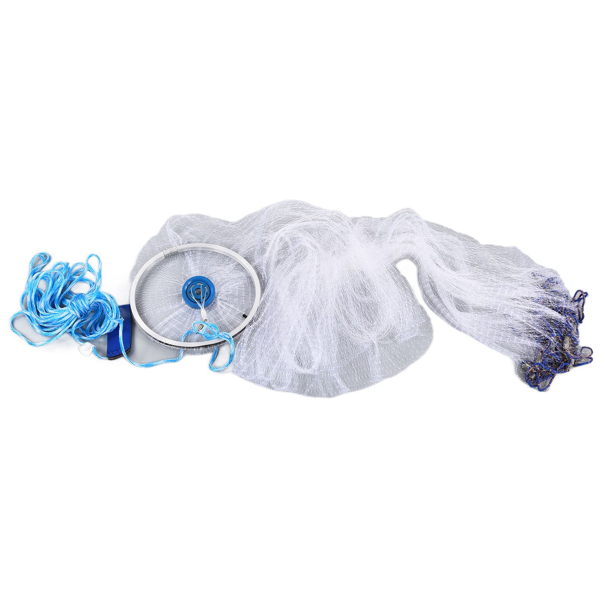 Bait Net American Style Aluminum Ring Monofilament Manual Lightweight Throw Cast Net for Sea Pool