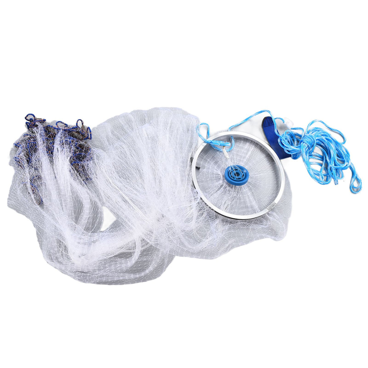 Bait Net American Style Aluminum Ring Monofilament Manual Lightweight Throw Cast Net for Sea Pool