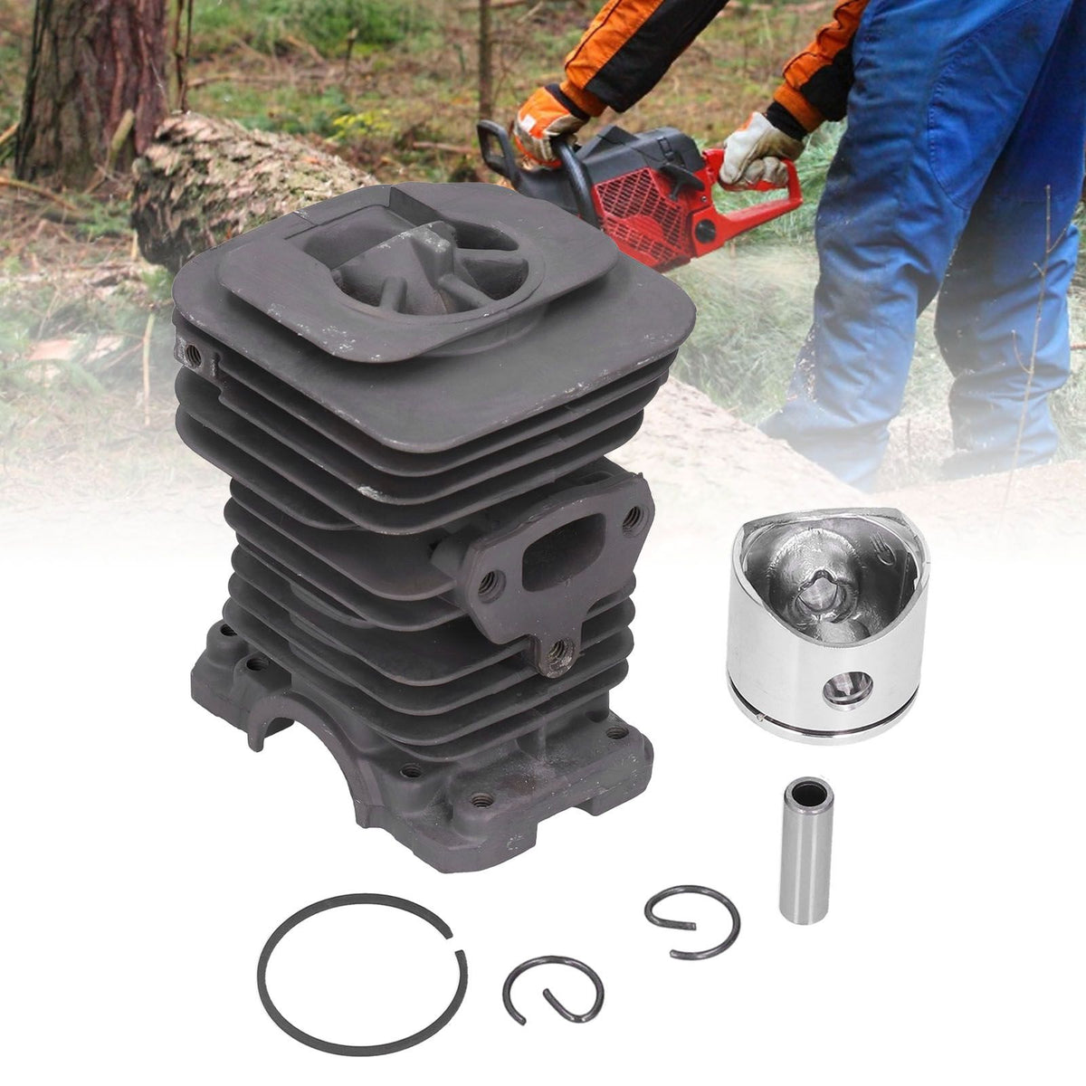 40mm Cylinder Piston Kit Replacement Chainsaw Accessory Parts Fit for Husqvarna 136 137 141 142
