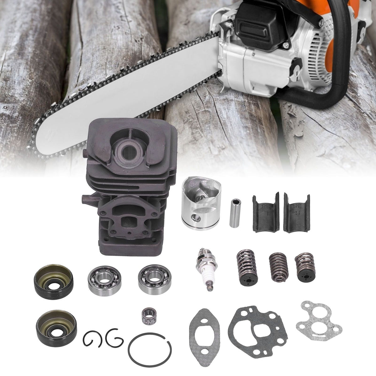 39mm Cylinder Piston Kit Chainsaw Cylinder Needle Bearing Spring Set for Husqvarna 235 236 236E 240 240E