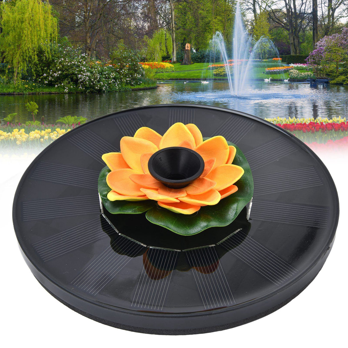 Lotus Solar Fountain Water Pump Floating Mini Solar Powered Water Fountain for Birdbaths Garden Pond Pool Outdoor1