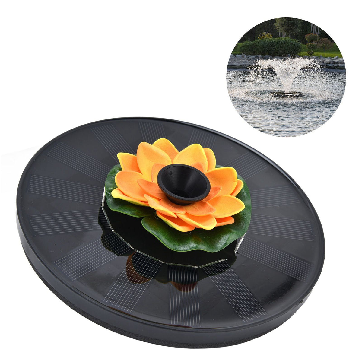 Lotus Solar Fountain Water Pump Floating Mini Solar Powered Water Fountain for Birdbaths Garden Pond Pool Outdoor1