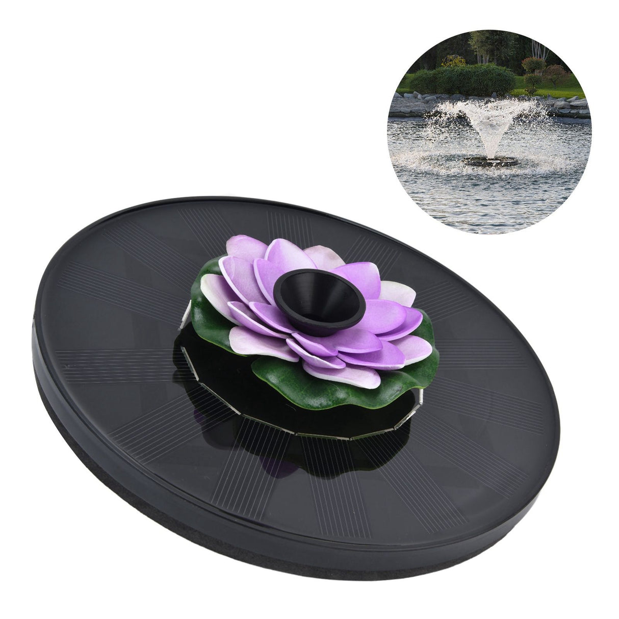 Lotus Solar Fountain Water Pump Floating Mini Solar Powered Water Fountain for Birdbaths Garden Pond Pool Outdoor3