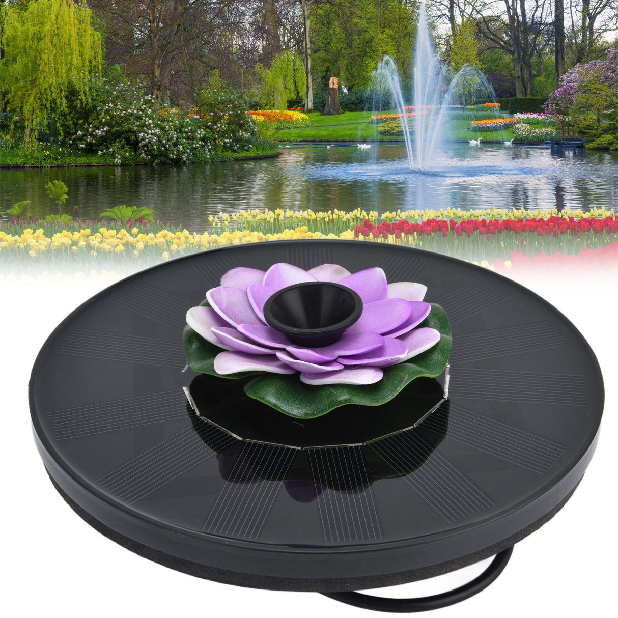 Lotus Solar Fountain Water Pump Floating Mini Solar Powered Water Fountain for Birdbaths Garden Pond Pool Outdoor3