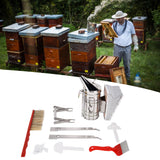 Beekeeping Tool Kit Comb Frame Clip Red Needle Knife Water Feeder Bee Brush Scraper Bee Smoker Queen Bee Catcher
