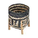 Handwoven Basket Northern Europe Style Bamboo Weaving Plant Basket for Home Decoration - Side View