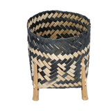 Handwoven Basket Northern Europe Style Bamboo Weaving Plant Basket for Home Decoration - Top-Down View