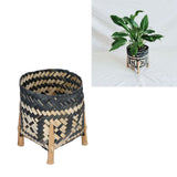 Handwoven Basket Northern Europe Style Bamboo Weaving Plant Basket for Home Decoration - Extra Image