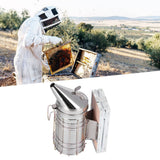 3PCS/Set Beehive Smoker Set Bee Brush Scraper Stainless Steel Smoker Beekeeper Starter Kit for Beekeeping