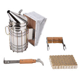 4PCS/Set Beehive Smoker Set Frame Clip Scraper Moxa Cone Stainless Steel Smoker Beekeeper Starter Kit for Beekeeping