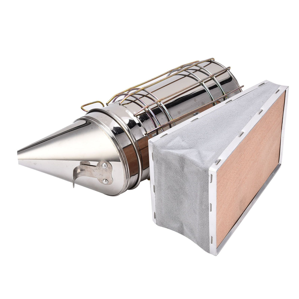 4PCS/Set Beehive Smoker Set Frame Clip Scraper Moxa Cone Stainless Steel Smoker Beekeeper Starter Kit for Beekeeping