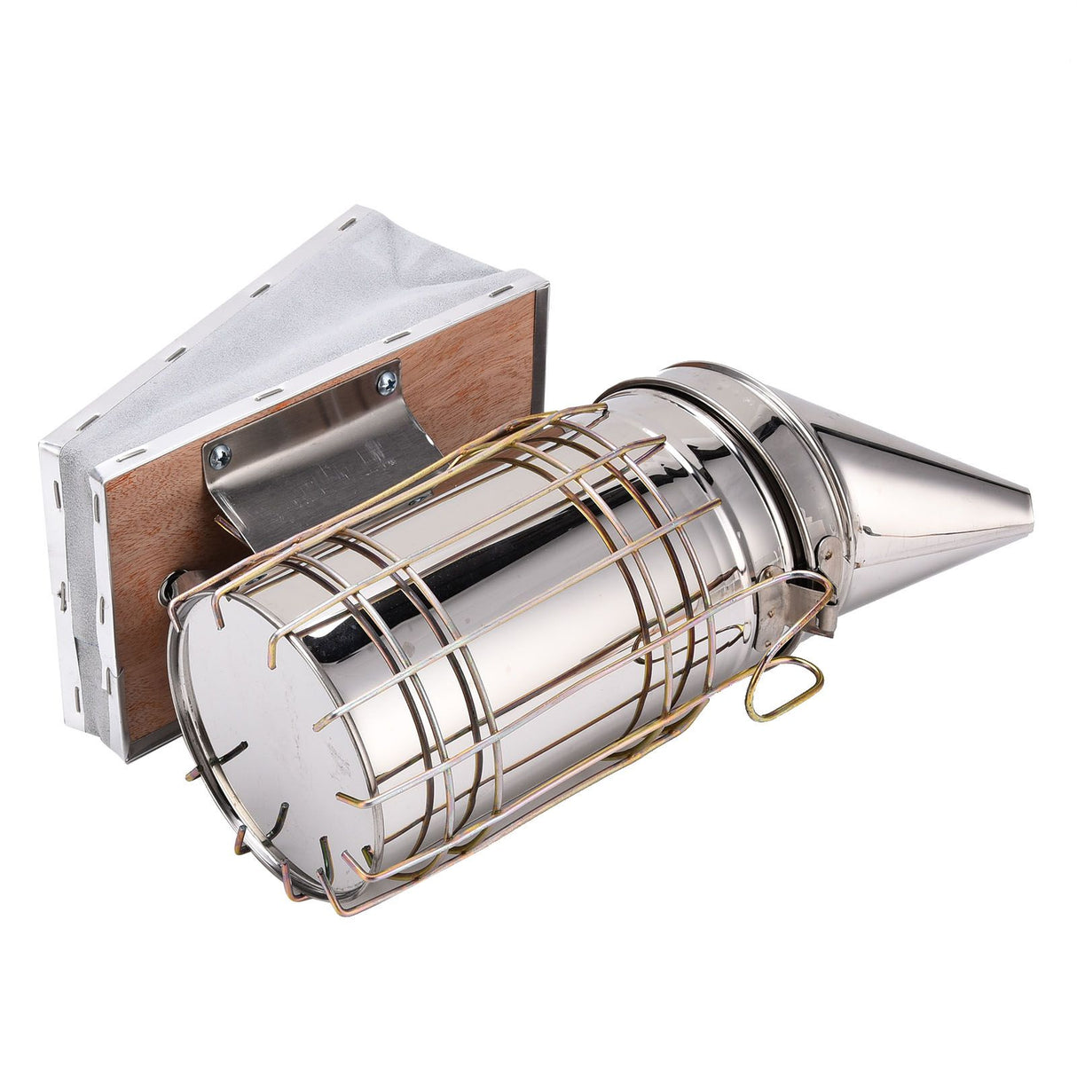 4PCS/Set Beehive Smoker Set Frame Clip Scraper Moxa Cone Stainless Steel Smoker Beekeeper Starter Kit for Beekeeping