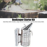 8Pcs/Set Beekeeping Kit Bee Brush Scraper Frame Clip Wire Embedder Beehive Smoker Queen Bee Cage Uncapping Tool