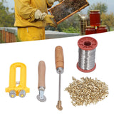 Beekeeping Starter Tools Kit Wire Embedder Beehive Wire Tensioner with Copper Eyelets Iron Wires