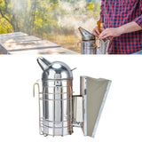 Pointed Beehive Smoker Stainless Steel Beekeeping Equipment Apiculture Tool for Outdoor Bee House