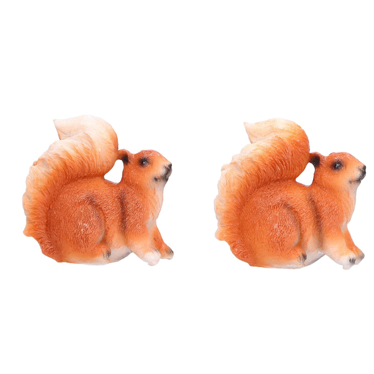 1 Pair Squirrel Resin Figurines Miniature Squirrel Animals Statue Sculpture Ornament for Garden Lawn Decoration