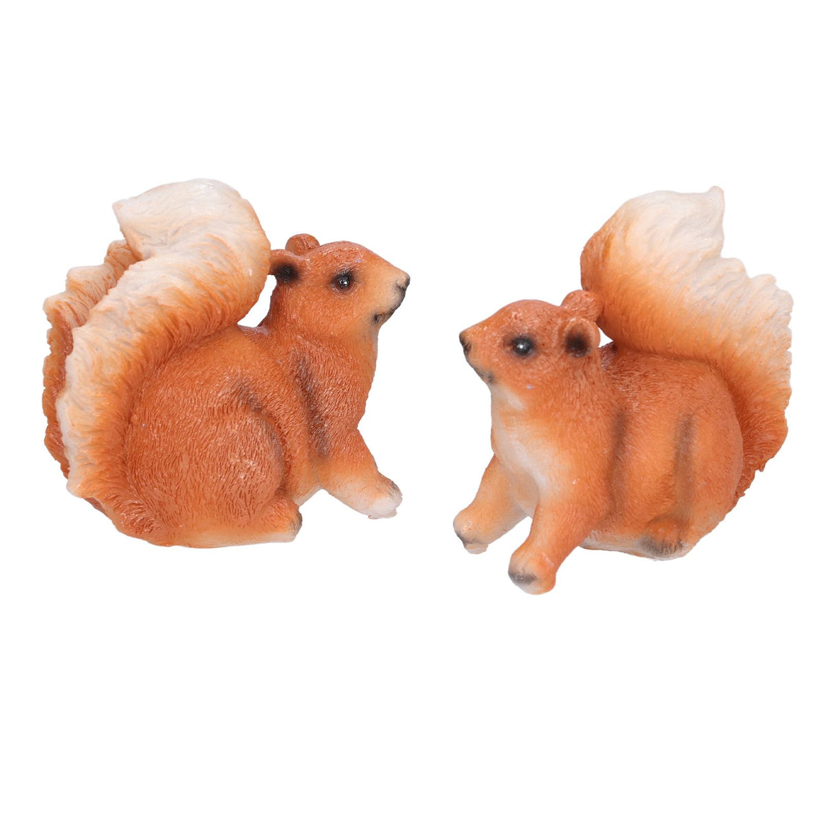 1 Pair Squirrel Resin Figurines Miniature Squirrel Animals Statue Sculpture Ornament for Garden Lawn Decoration
