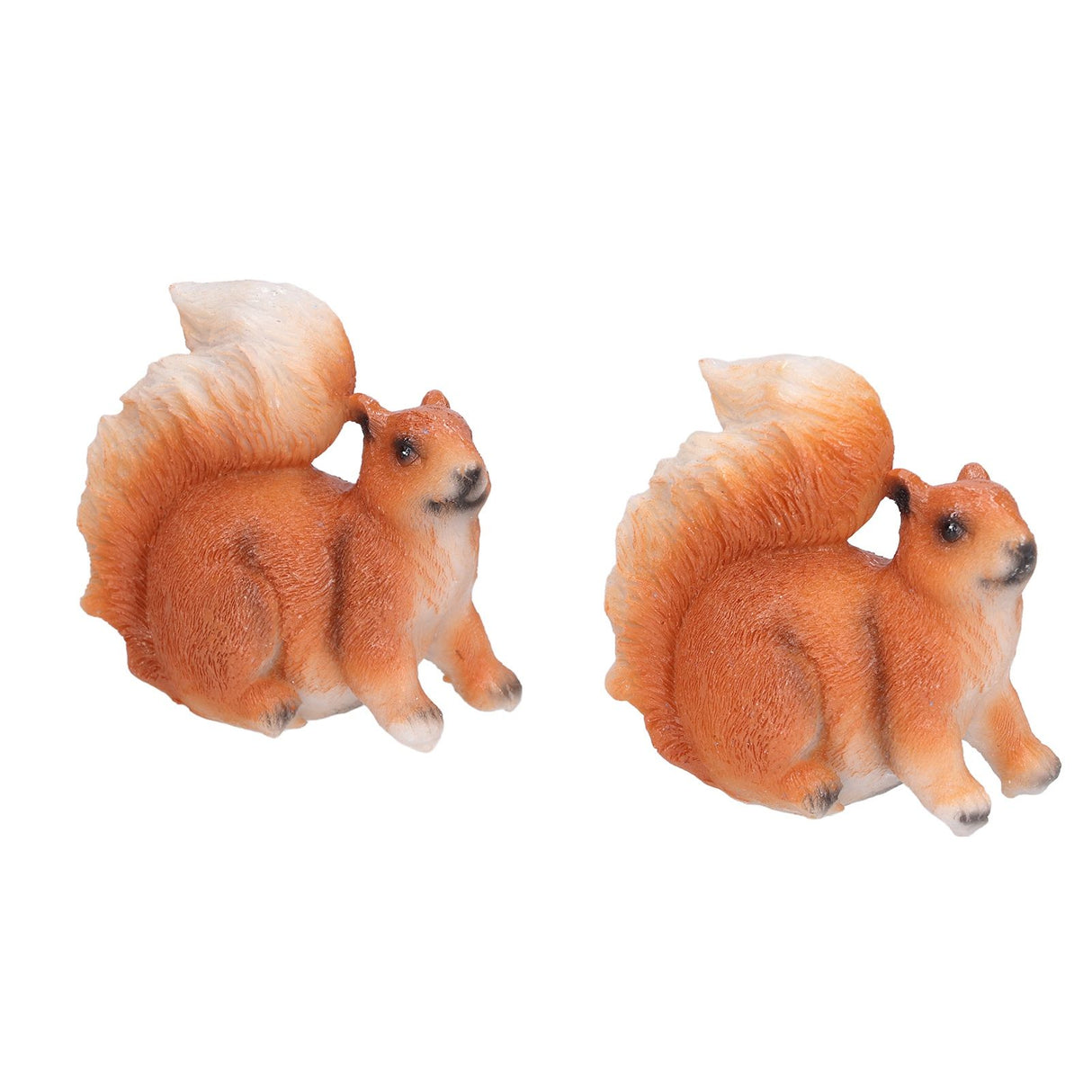 1 Pair Squirrel Resin Figurines Miniature Squirrel Animals Statue Sculpture Ornament for Garden Lawn Decoration