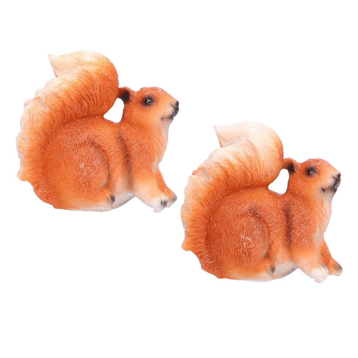 1 Pair Squirrel Resin Figurines Miniature Squirrel Animals Statue Sculpture Ornament for Garden Lawn Decoration