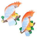 Cockatoo Ornaments Resin Cockatoo Sculptures Decoration for Landscape Home Gardening